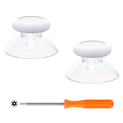eXtremeRate Replacement Thumbsticks for Xbox Core Wireless Controller, Joysticks Repair Kit for Xbox Series X/S Controller, Custom Analog Stick Buttons for Xbox One S/X/Elite - Solid White