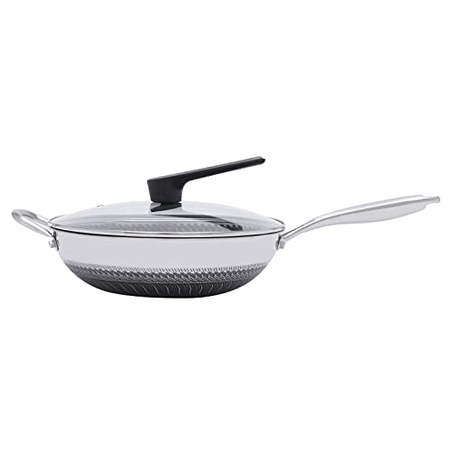 Wok de acero inoxidable antiadherente de 12 pulgadas miniatura 6