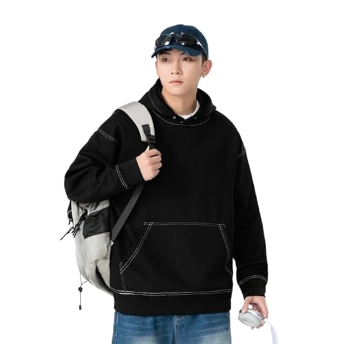 Men's Loose Fit Hoodie Solid Color