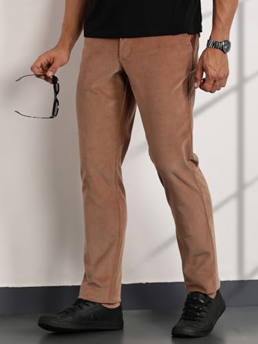 Image of Thomas Scott Men's | Solid | Light Weight | Breathable Fabric | 4 Pocket | Mid Rise | Slim Fit | Cotton Blend | Button Waist | Chino Trouser | Pants