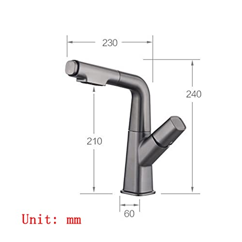 Grifo de lavabo extraíble gris para un lavado de cara y cabello cómodo 5