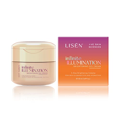 LISEN Lightweight Skin Brightening Facial Moisturiser for Pigmentation, Fine Lines & Wrinkles for Men & Women | Infinite Illumination Cream with Niacinamide & Squalane | Korean Skin Care Product | 50g