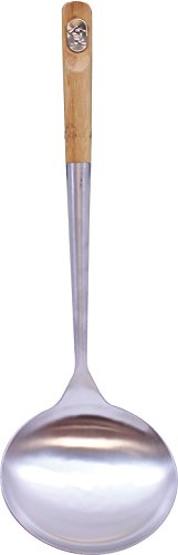 Tablecraft 32410 Wok Spoon with Bamboo Handles, 16", Brown