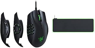 Razer Naga Trinity - MOBA / MMO Gaming Mouse (16,000 DPI 5G Optical Sensor, Up to 19 Programmable Buttons), Black & Goliathus Extended Chroma - Extra Large, Soft XXL Gaming Mouse Mat Black