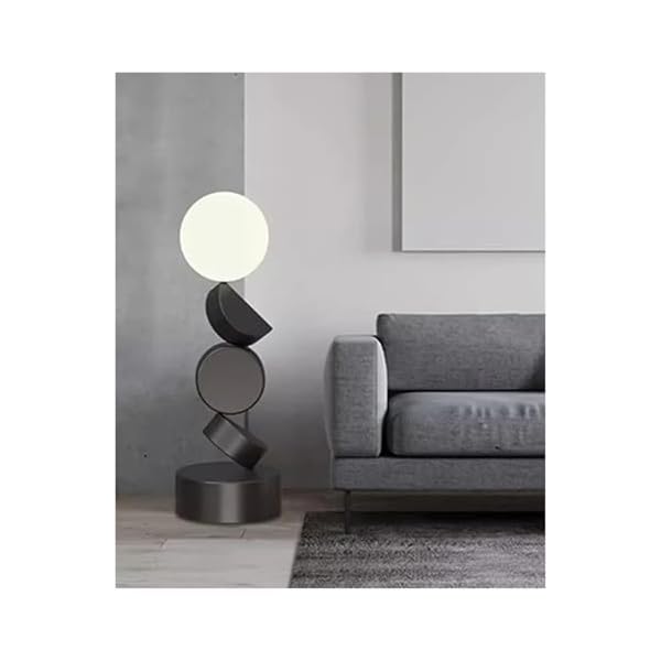 Artistic Lighting fixtures Geometric Stacking Art Floor Lamp Living Room Sofa Side Lamp Decorative Ornaments Atmosphere Lamp High-End Bedroom Lamp Lamps and Lanterns(Glass lamp Shade,A) - Image 6