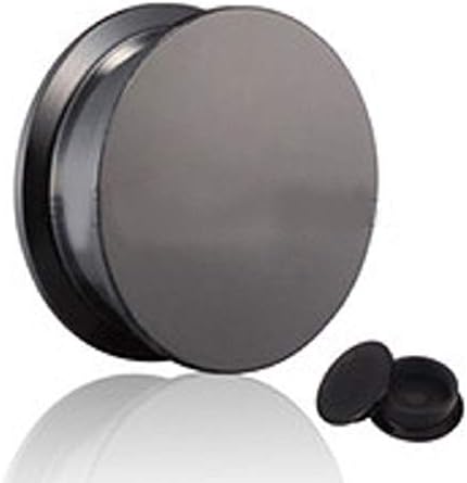 Screw-on Plugs/Gauges Black with Stash Box Acrylic 2 Pieces (1 Pair) (B/33) image 5