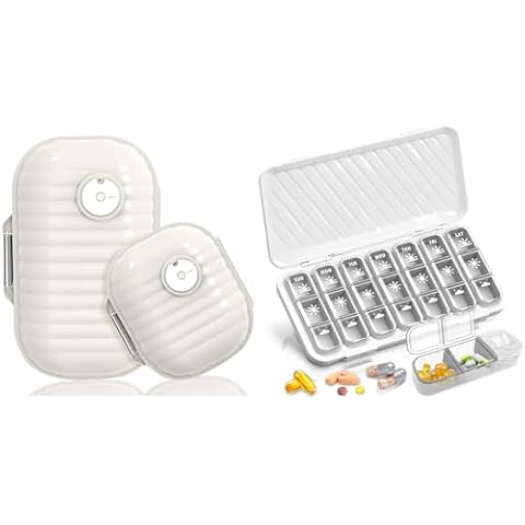 Travel Pill Organizer, 7 Day & Pill Organizer 3 Times A Day, 7 Day Pill Box - GloDeals Weekly Pill Organizer Daily Medicine Container Dispenser Case for Vitamin Fish Oil Supplement Cover