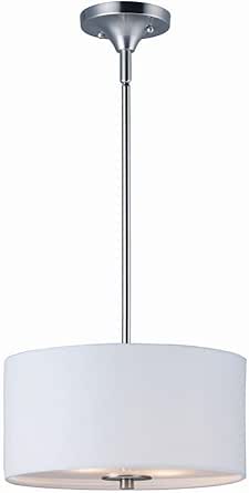 Maxim Bongo-Pendant 2 Light Oatmeal Fabric-13 Inches Wide by 10.75 inches high-Satin Nickel Finish