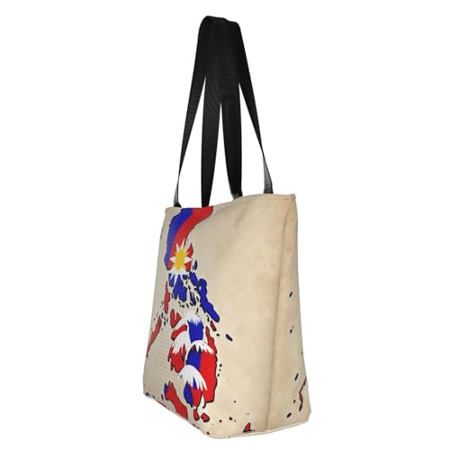 Abstract Philippine flag MAP02 Print Comfortable Shoulder Bag Summer HandbagTravel Beach Work Daily Use Versatile Carry4