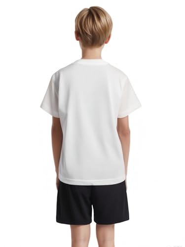 TiaoBug Kids Boys Moisturewicking Athletic Outfit Geometric Print Tshirt And Sports Shorts Gym Workout Suit2