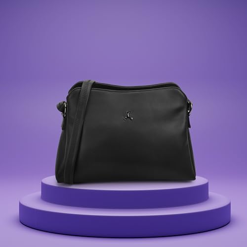 Image of Mochi Women Casual Faux leather Soft Body Zipper closure Solid Sling Bag