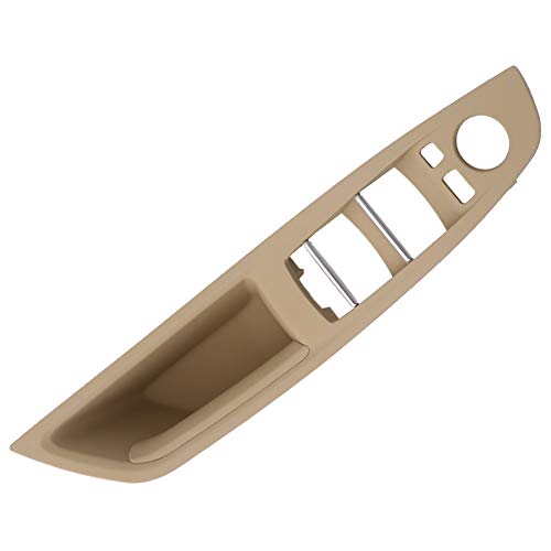 TOOGOO Para BMW Serie 5 F10 F11 F18 Interior De Puerta Manija del Interruptor Marco De Bot�N Asiento del Panel Izquierda Frontal del Conductor Caja De Almacenamiento (Color Crema)