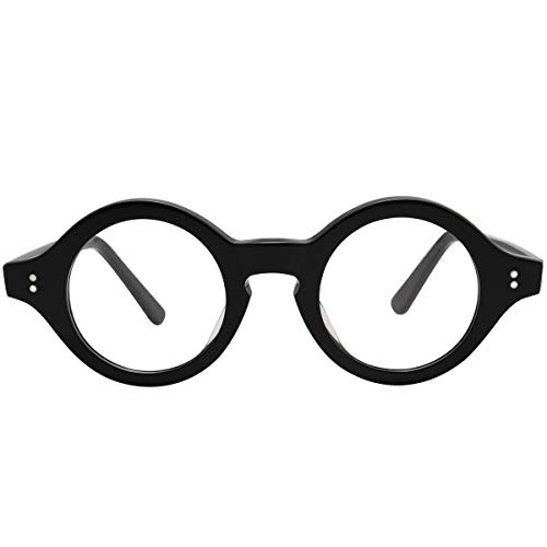 Agstum Handmade Acetate Small Round Optical Glasses Frame Spectacles Clear Lens