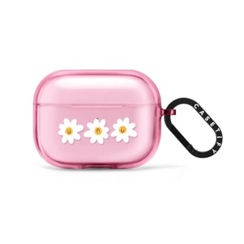 Coque AirPods Pro Marguerites au Quotidien - Étui Rose avec Anneau CASETiFY