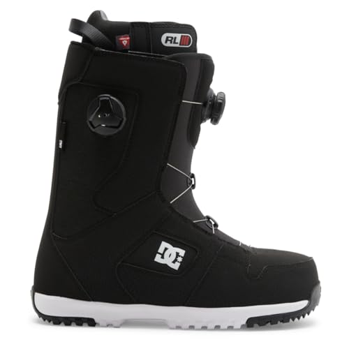 DC Shoes Men's Phase BOA Pro Warm Durable Articulated Medium-Flex Ventilated Snowboard Boots, Insulated Liner & Molded Insole, Black/Black/White, 9