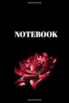 Paperback Notebook: Black Notebook With Flower.Office Notebook,Journal, Diary (110 Pages, Blank, 6 x 9) Book