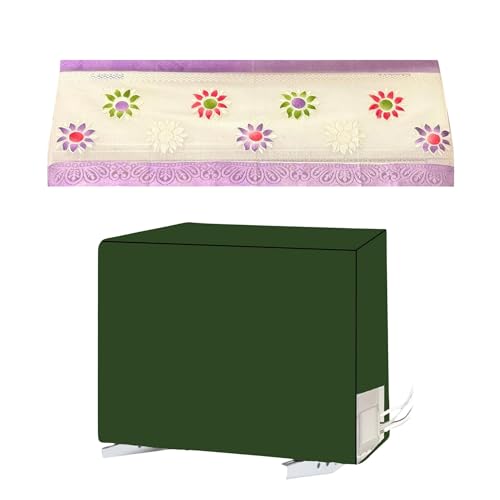 Image of Printed AC Cover for Split AC 1.5 Ton Set - Digital Print AC Cover Indoor Outdoor Waterproof - Split AC Cover Cotton Net Designer (Purple)