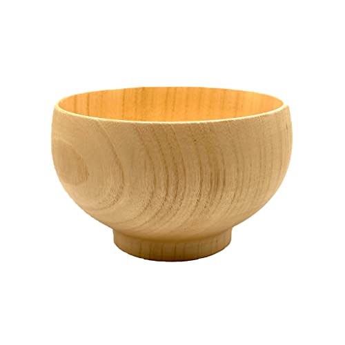 ??????? Wooden Matcha Bowl with Brand logo, Dishwasher Safe, Natural Solid Wood, Nanoparticle Coating, About 10.1 fl oz, Made in Japan