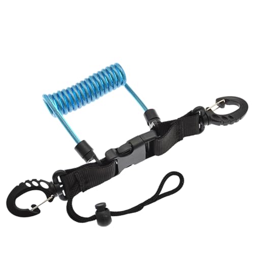 スキューバダイビングストラップヘビーデューティーステンレススチールスプリングコイルドストラップリリースクイックリリースカメラダイビングライトの水中カメラアンチロストリーシ