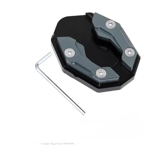 支架?支架延? オートバイ用サイドスタンドカバー アルミ合金製スタンドパッド ユニバーサル自転車用フットエクステンション キックスタンドアクセサリー(Gray)