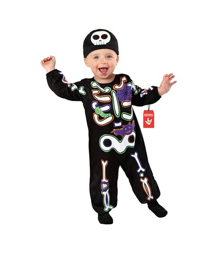 Morph Disfraz Esqueleto para Bebé, Niño y Niña   Halloween Talla B1