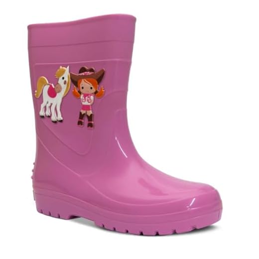 Bota Galocha Infantil Menina Nº 25 ao 32 Botinha Feminina Country Boiadeira 09.48 (Rosa, BR, Criança de 4 a 8 anos, Numérico, 28)