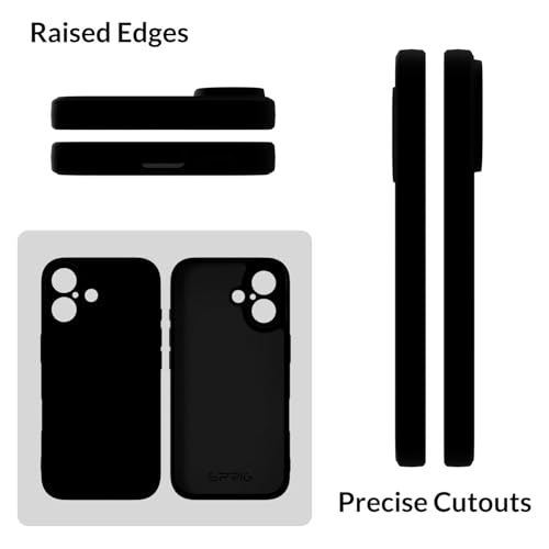 Image of SPRIG Compatible with iPhone 16 Premium FlexTone (TPU) Back Cover Drop Tested Shock Proof Mobile Case for Men, Women, Boys and Girls with Camera Protection (Black)