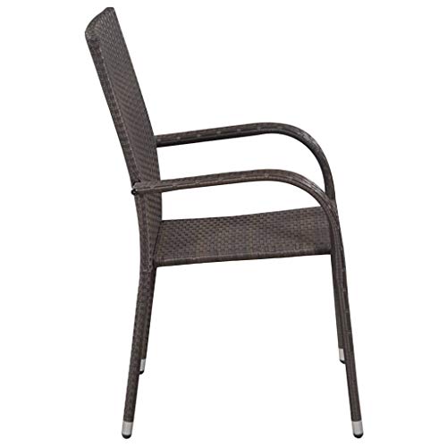 Chaises de salle à manger extérieures en rotin poly chic - 3