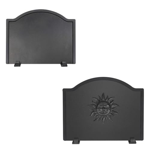 Firebacks for Fireplace-Iron Fireback with Feet, Fireplace Heat Reflector, Fireplace Back Plates, Heat-Resistant Material with Minimalist Look for Wall Protection