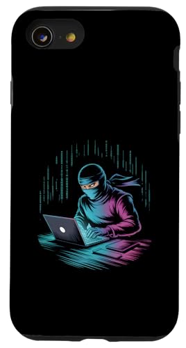 Funny Code Ninja Hacker �v���O���}�[ �m�[�g�p�\�R�� �X�}�z�P�[�X iPhone SE (2020) / 7 / 8 �p