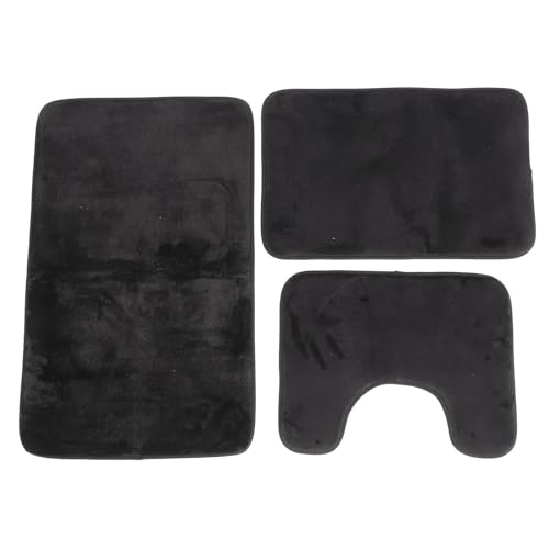 Juego de 3 Alfombras de Baño Suaves Alfombras de Baño en Forma de U Alfombra de Baño Juego de Alfombras Antideslizantes Absorbentes Lavables Juego de Alfombrillas de Baño para el
