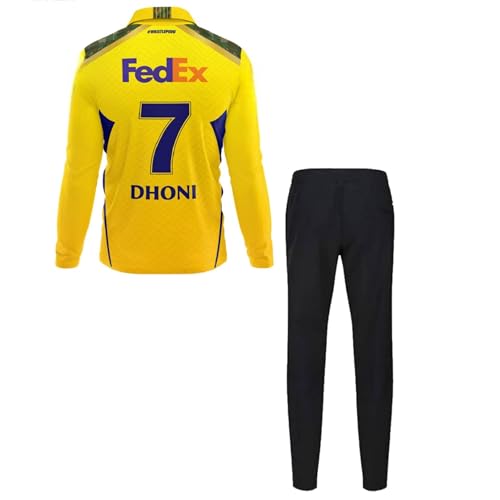 Image of Csk Jersey 2024 /25 Dhoni 7 for Kids,Boys & Men