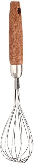 Household 304 Stainless Steel Wooden Handle Manual Egg Beater Mixer Kitchen Baking Gadgets One Piece (M)