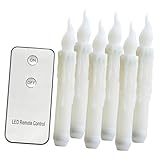 Lurrose 6 Stück Fernbedienung Elektronisches Kerzenlicht LED verjüngt kreative Kerzenlampe dekoratives Licht für den Haushalt tropfendes Kerzenlicht Plastik Weiß
