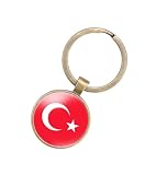 EnigmaGlow Turkey Türkiye Flag Keyring Key Chain Zinc Alloy Keychains Daily Keychain Home Car Keys for Men Women (Turkey Türkiye)