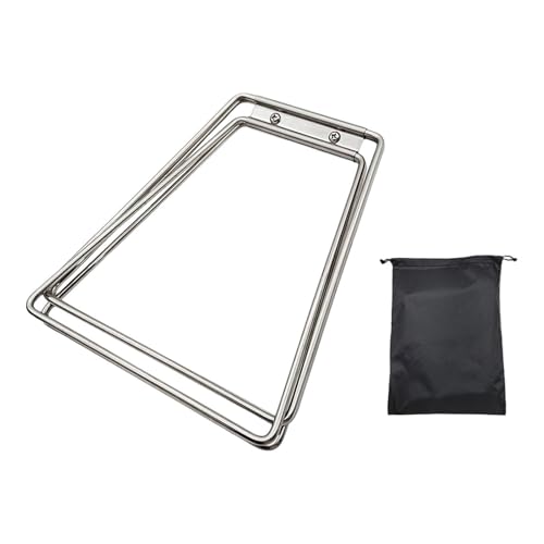 Aymzbd Foldable Cooling Stand Fridge Ice Box Holder Folding Ice Box Holder Sturdy Camping Furniture Suitcase Rack for Cooking Picnic, Silver