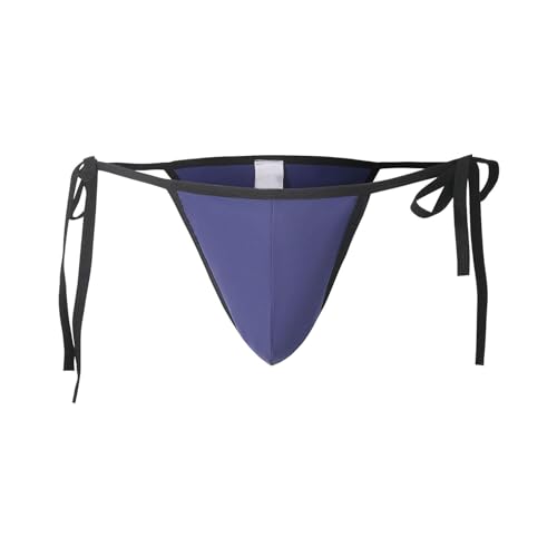 Caxndycing Bañador para hombre, ajustado, corto, mini G, tanga, tanga, bañador, bañador estrecho, tanga de baño, tanga de baño, azul oscuro, M