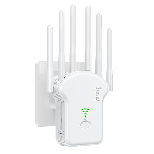 FABER-CASTELL 2024 Release WiFi Extender Signal Booster for Home, 6X Faster Longest Range Up to 12000sq.ft, Internet Repeater with Ethernet Port,WiFi Amplifier - 1 Tap Setup