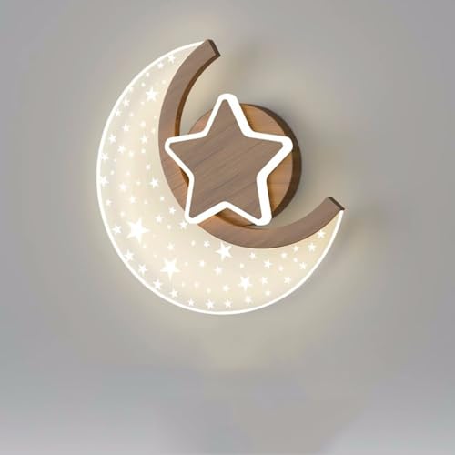 Lámpara de Pared LED Luna Interior Aspecto Madera 12W Moderna Apl...