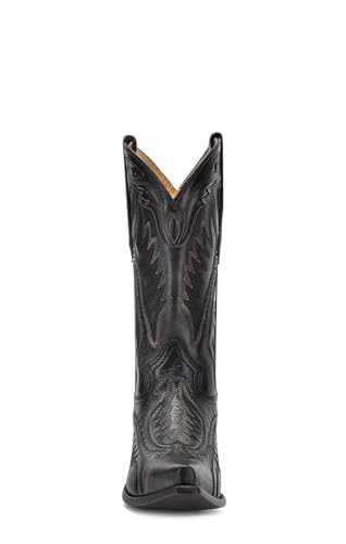 CORRAL MEN'S BLACK-BLUE EMBROIDERY & WOVEN & INLAY, LEATHER SOLE, COWHIDE LEATHER, WESTERN BOOTS, C41494