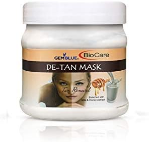Gemblue BioCare Face Mask โ 500ml | Deep Cleansing & Brightening Facial Mask | For All Skin Types | Salon-Grade Skincare | Paraben-Free (500 ml, De Tan)