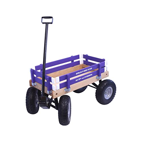 AmishToyBox Berlin Big-Foot Kid's Wagon - Perfect Wagon for Children and Toddlers - Amish Made in Ohio, USA - 10" No-Flat Tires (Purple)