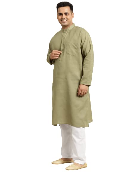 Image of SOJANYA (Since 1958, Men's Silk Blend Grey Kurta Pyjama & Silk Blend Jacket Combo