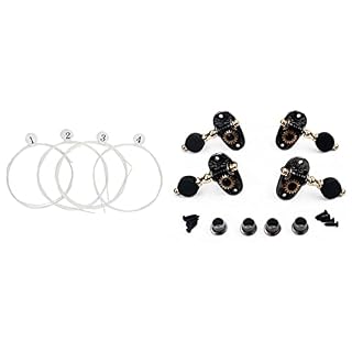 YGYGYG 4pcs Ukulele Tuning PEGS Tuners Têtes De Machine + 4pcs Ukulele Strings pour Les Pièces De Guitare Ukulele… - Les Beatles, Paul McCartney, John Lennon, RIngo Starr, George Harrison YGYGYG 4pcs Ukulele Tuning PEGS Tuners Têtes De Machine + 4pcs Ukulele Strings pour Les Pièces De Guitare Ukulele… – Image 4