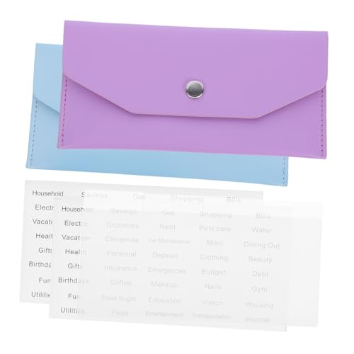 Operitacx 8-Piece PU Cash Envelope Wallet Set for Budgeting Reusable Money Organizer for Women Waterproof Cash Holder with Zipper and Bills