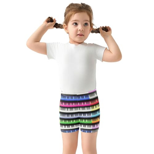 Piano Keyboard Rows Black Girls Bike Shorts Toddler Under Dress Dance Shorts Girl Clothes for 4-10 Years,4T3