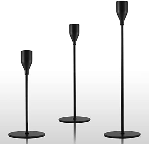 Black Candlestick Holders – Tall Candle Holders for Taper Candles, Excellent for Residence Decor, Occasion, Eating, Wedding ceremony, Anniversary and Items (Black)