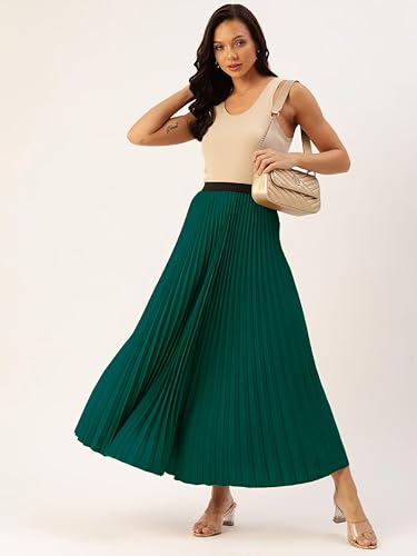 Image of ZWERLON | Women Accordian Pleat Maxi Flared Skirt
