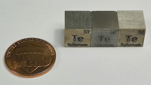 Image of 0.39 inch 10mm Tellurium Metal Cube Te 99.99% Pure Periodic Table Element Collection Science Education Display Block Cube + Acrylic Case Box - 1PC