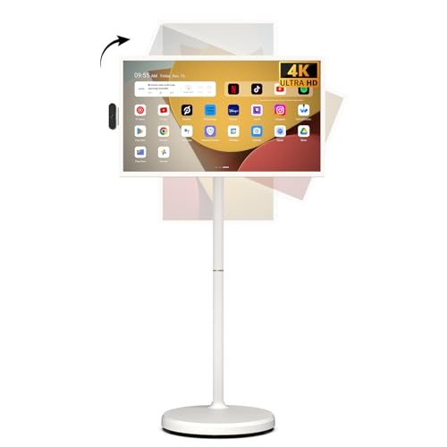 ApoloSign 32 inch 4K UHD Smart Portable TV 2nd Gen with Android OS EDLA-Certified Movable Touchscreen Full Swivel Rotation Voice Remote Control
